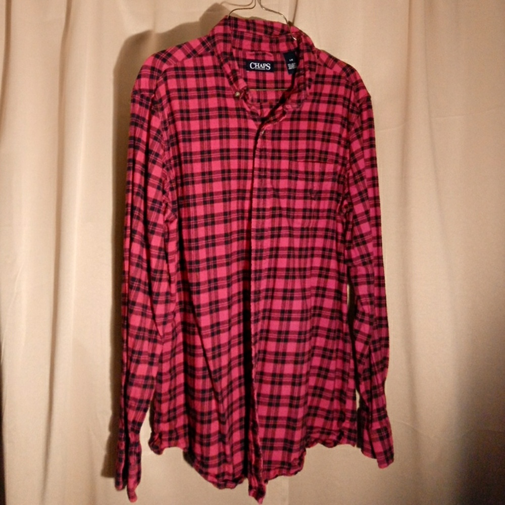 Chaps Classic Red & Black Plaid Shirt, Mens